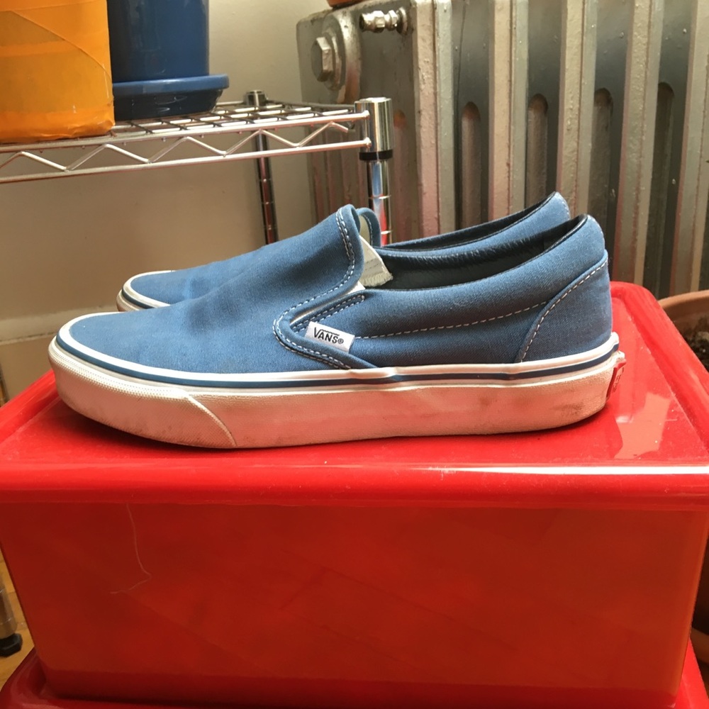 Blue slip on Vans